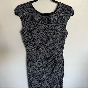 Nipon Boutique Black/Silver Glittery Rhinestone Midi Dress